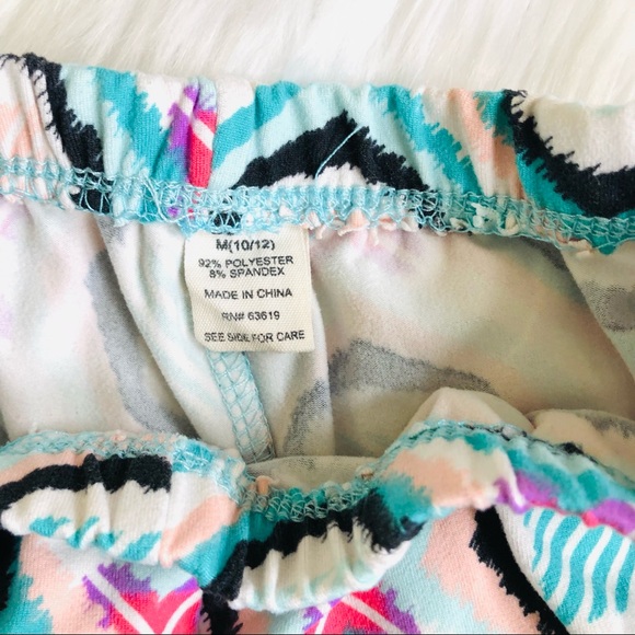 5x$25 Abstract Geometric Print Stretch Leggings, 10-12 - Picture 3 of 4